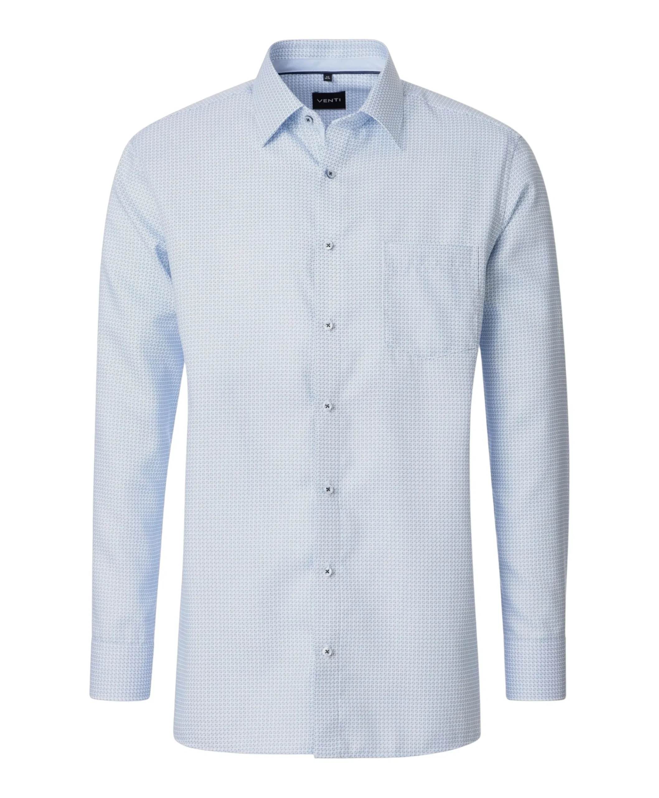 Heren overhemd lange mouw blauw