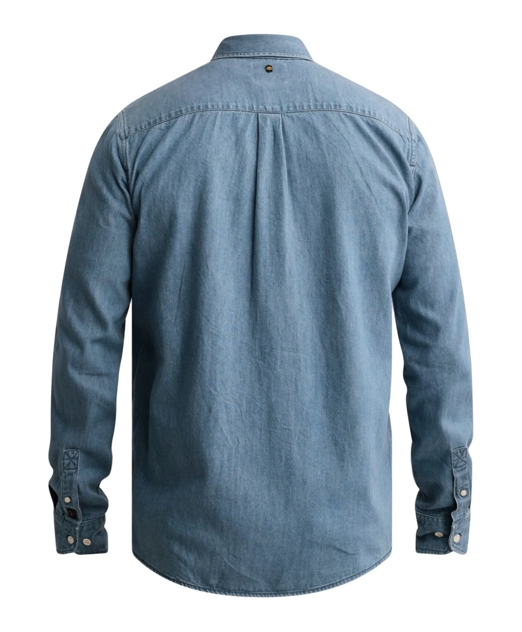 Heren overhemd lange mouw blauw