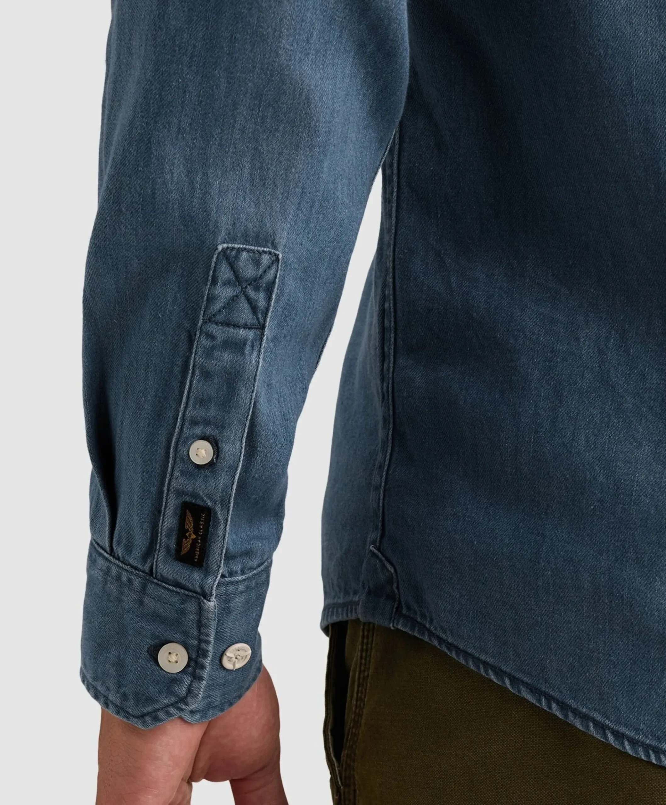 Heren overhemd lange mouw blauw