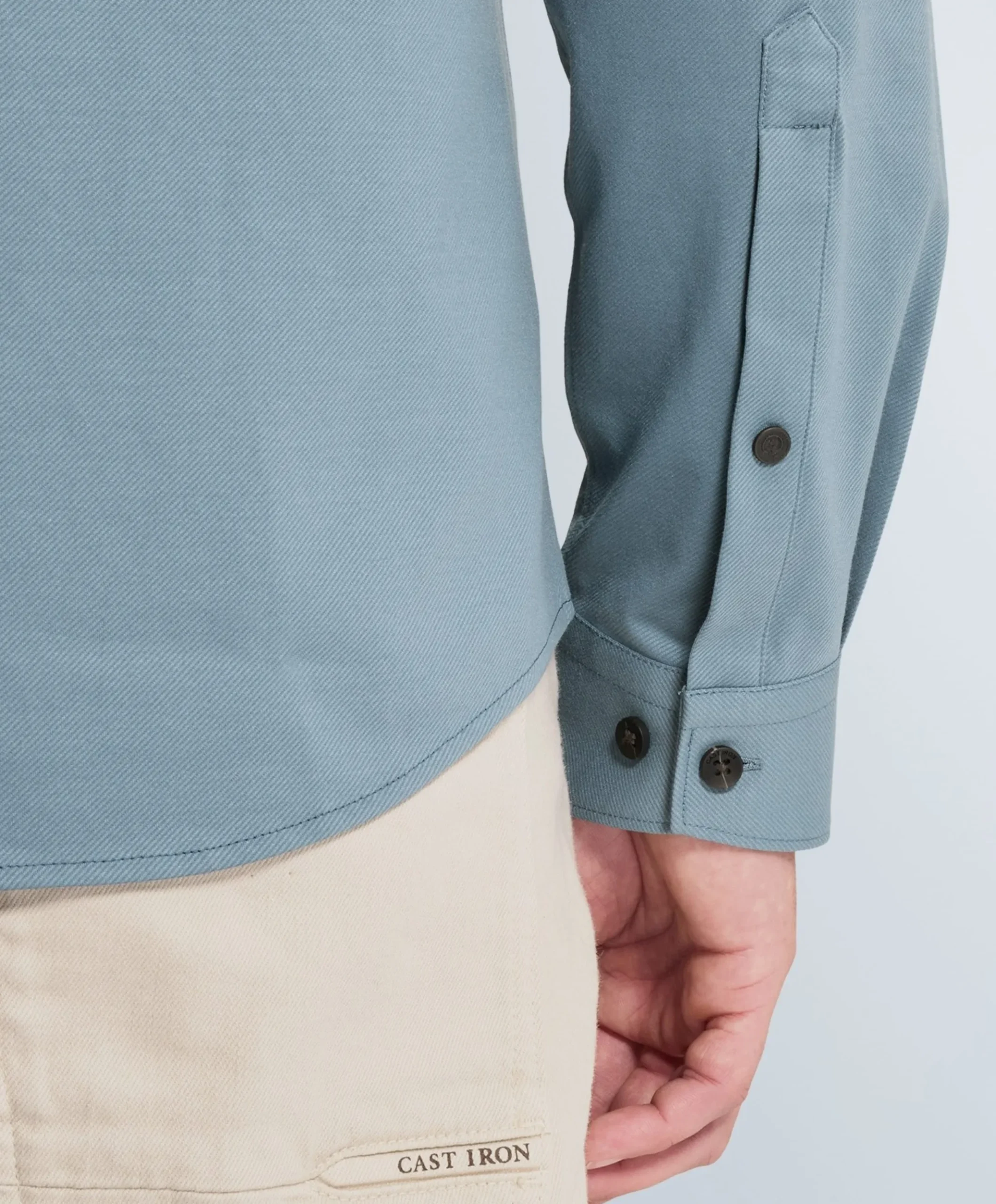 Heren overhemd lange mouw blauw