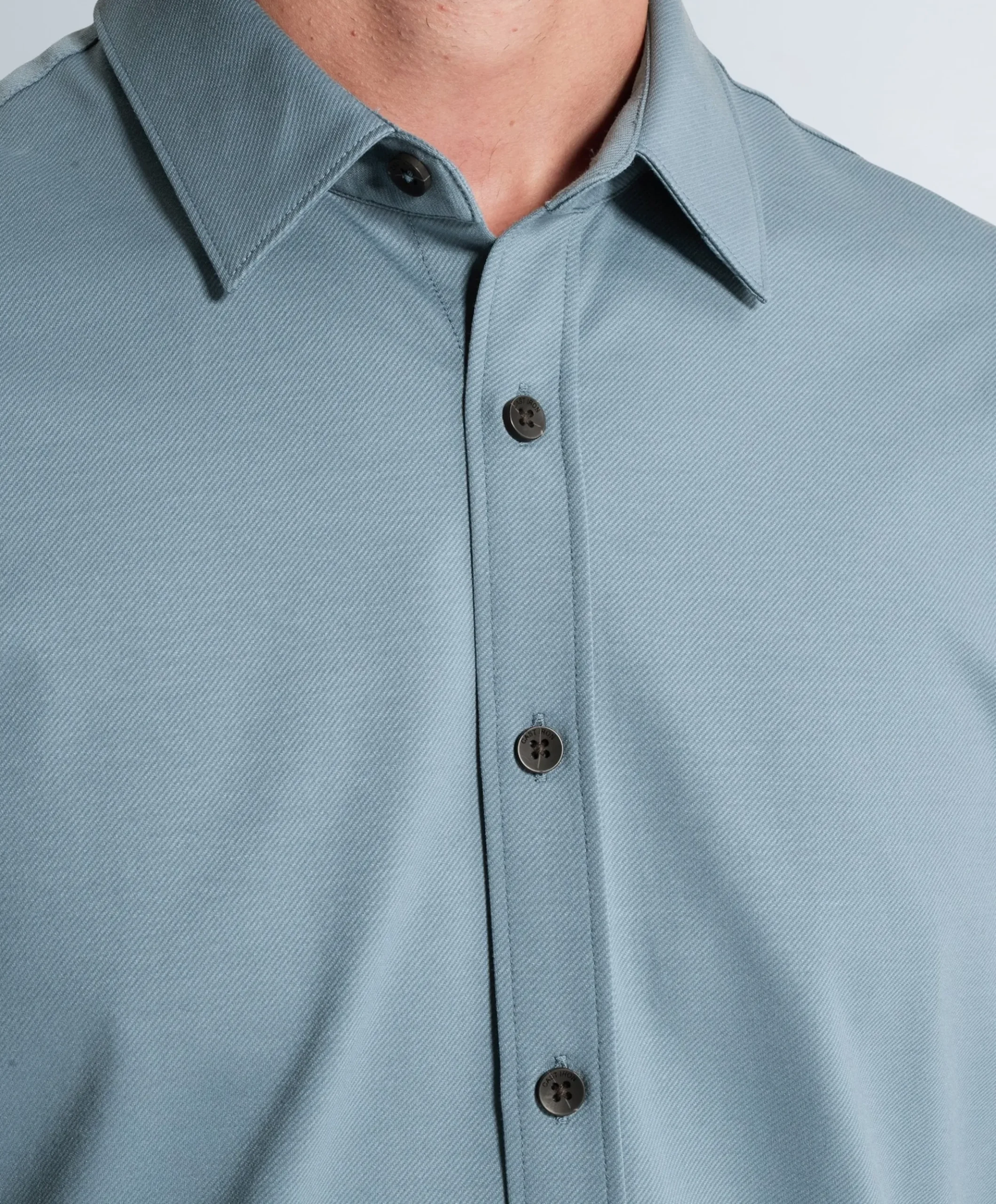 Heren overhemd lange mouw blauw