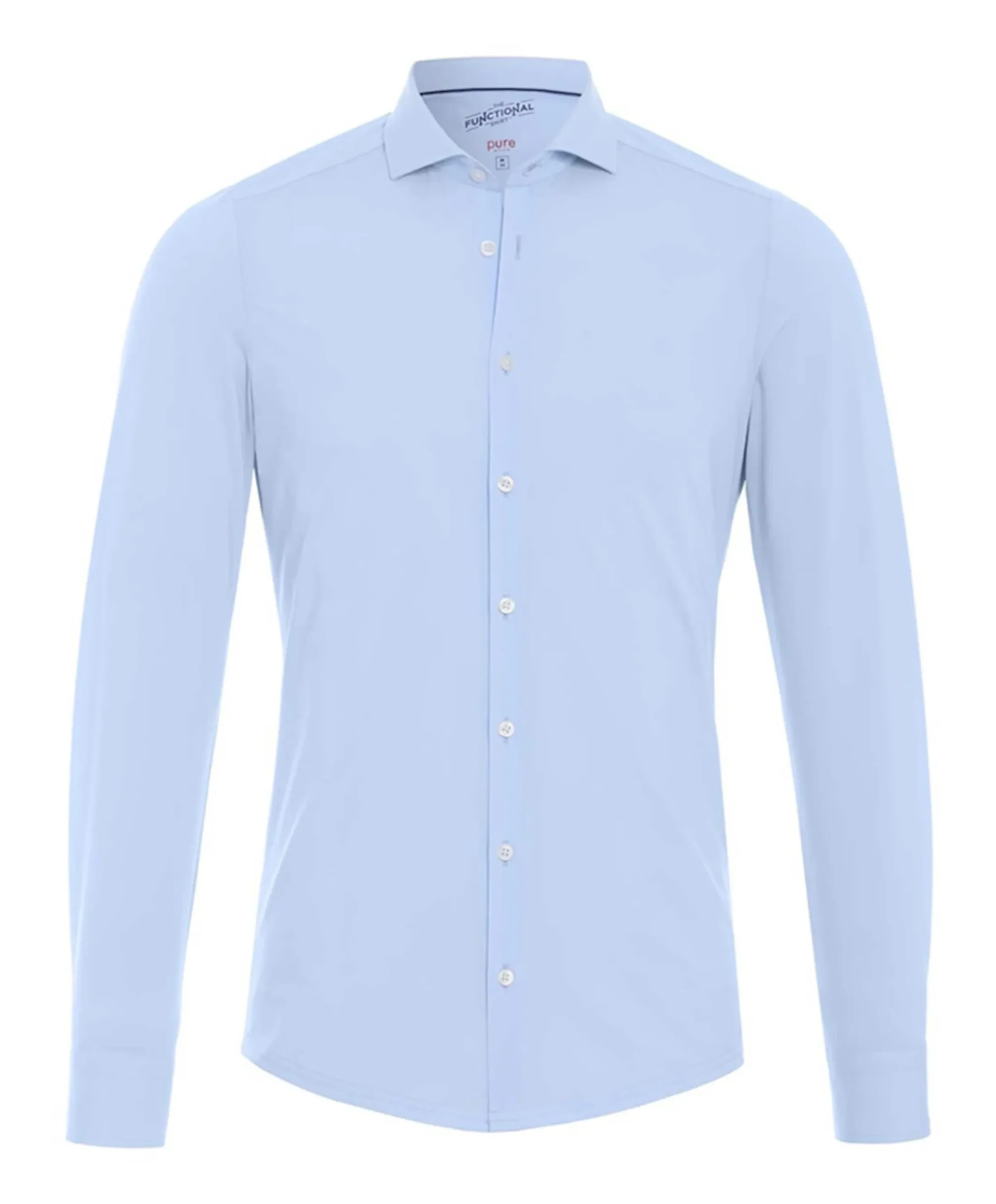 Heren overhemd lange mouw blauw