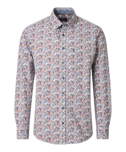 Heren overhemd lange mouw blauw