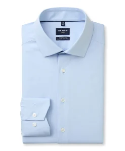 Heren overhemd lange mouw blauw