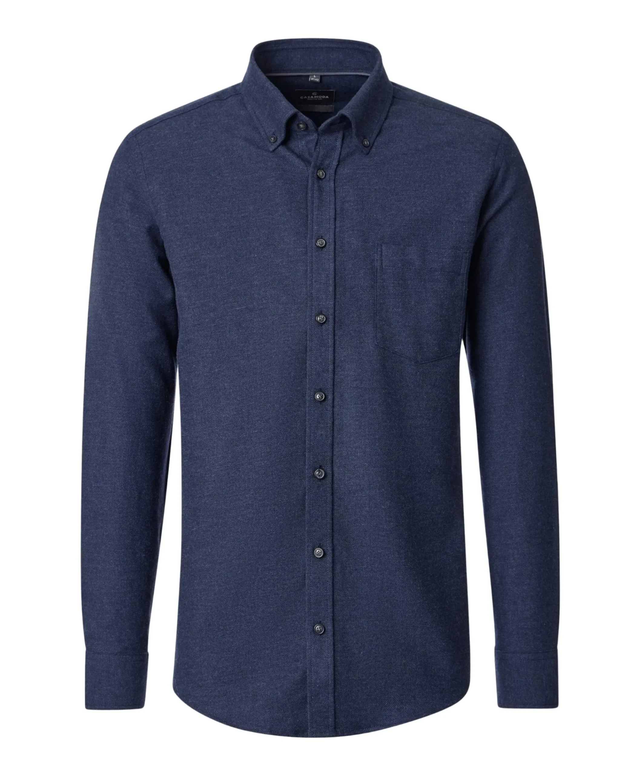 Heren overhemd lange mouw blauw
