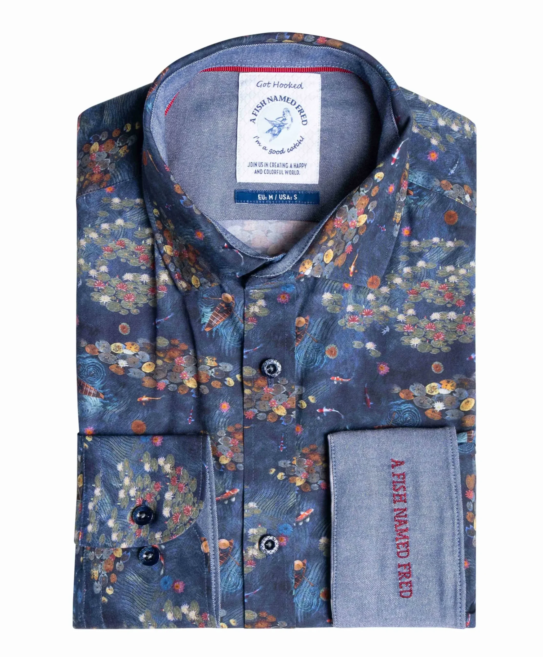 Heren overhemd lange mouw blauw