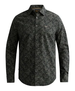 Heren overhemd lange mouw blauw