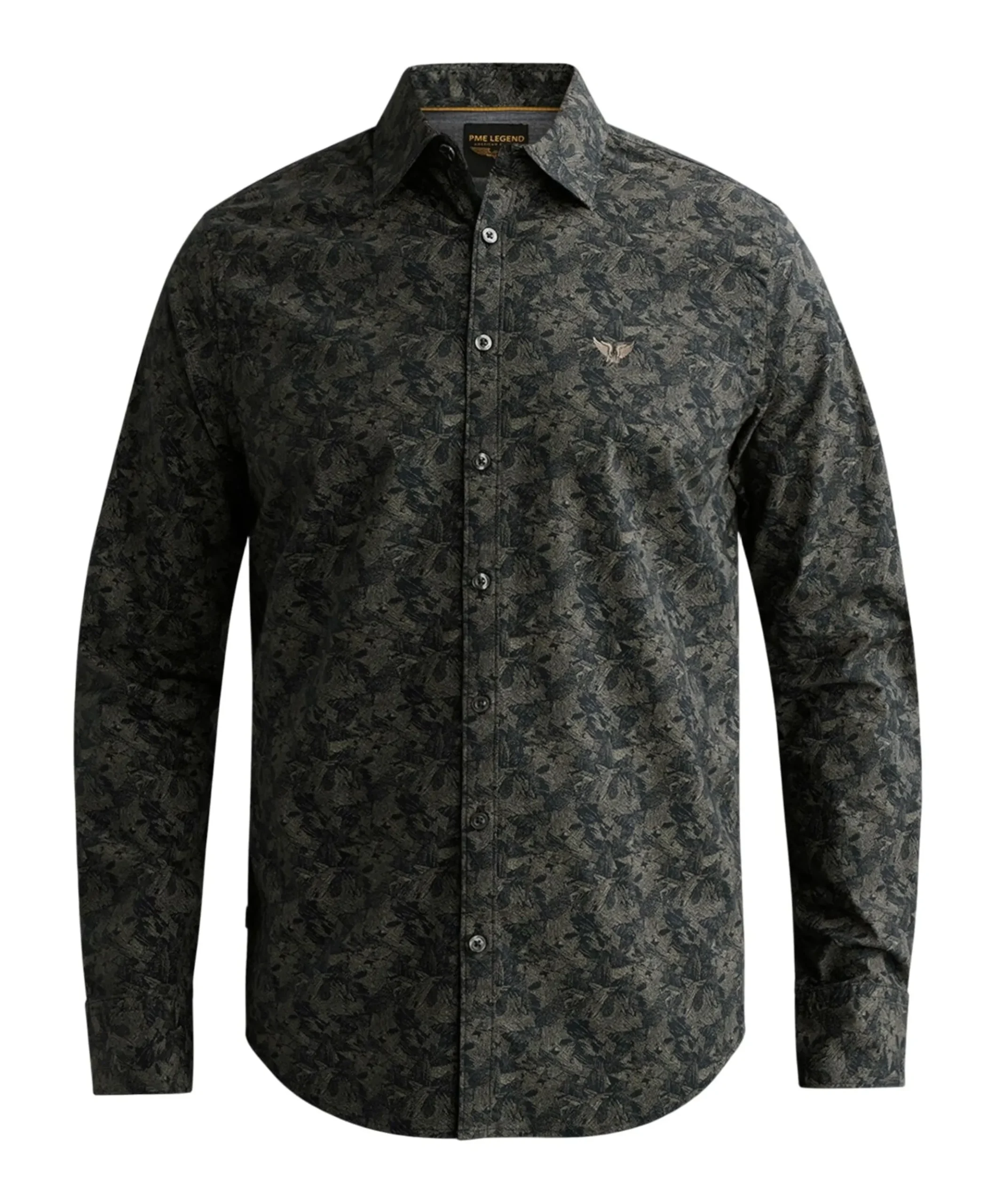 Heren overhemd lange mouw blauw