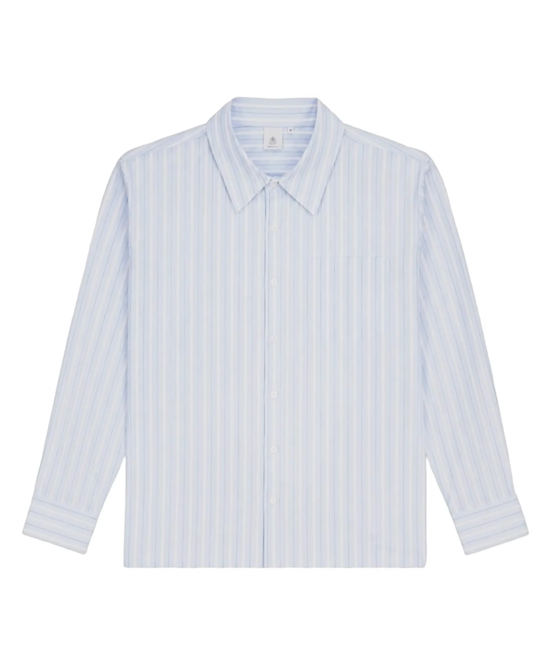 Heren overhemd lange mouw blauw