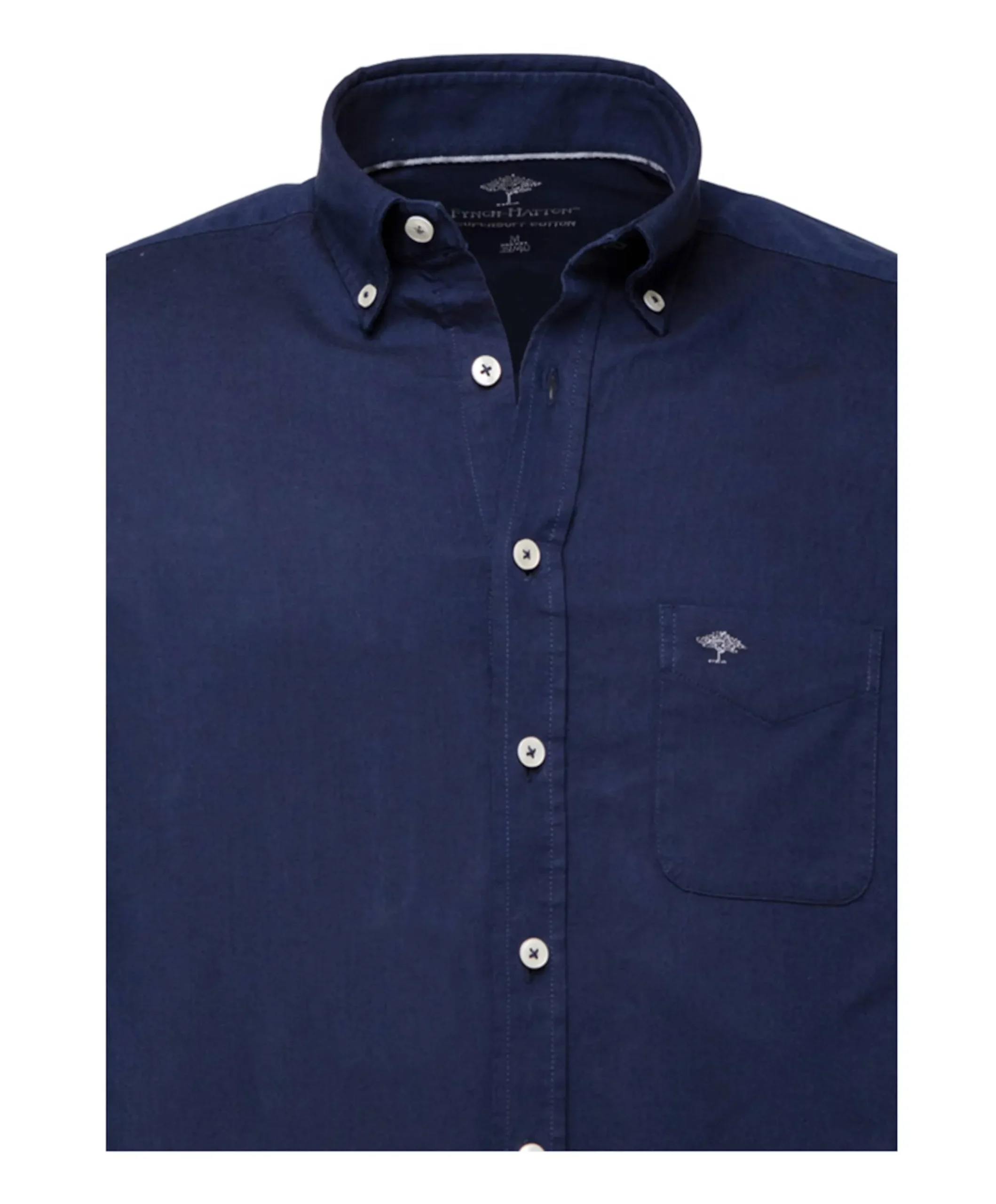 Heren overhemd lange mouw blauw