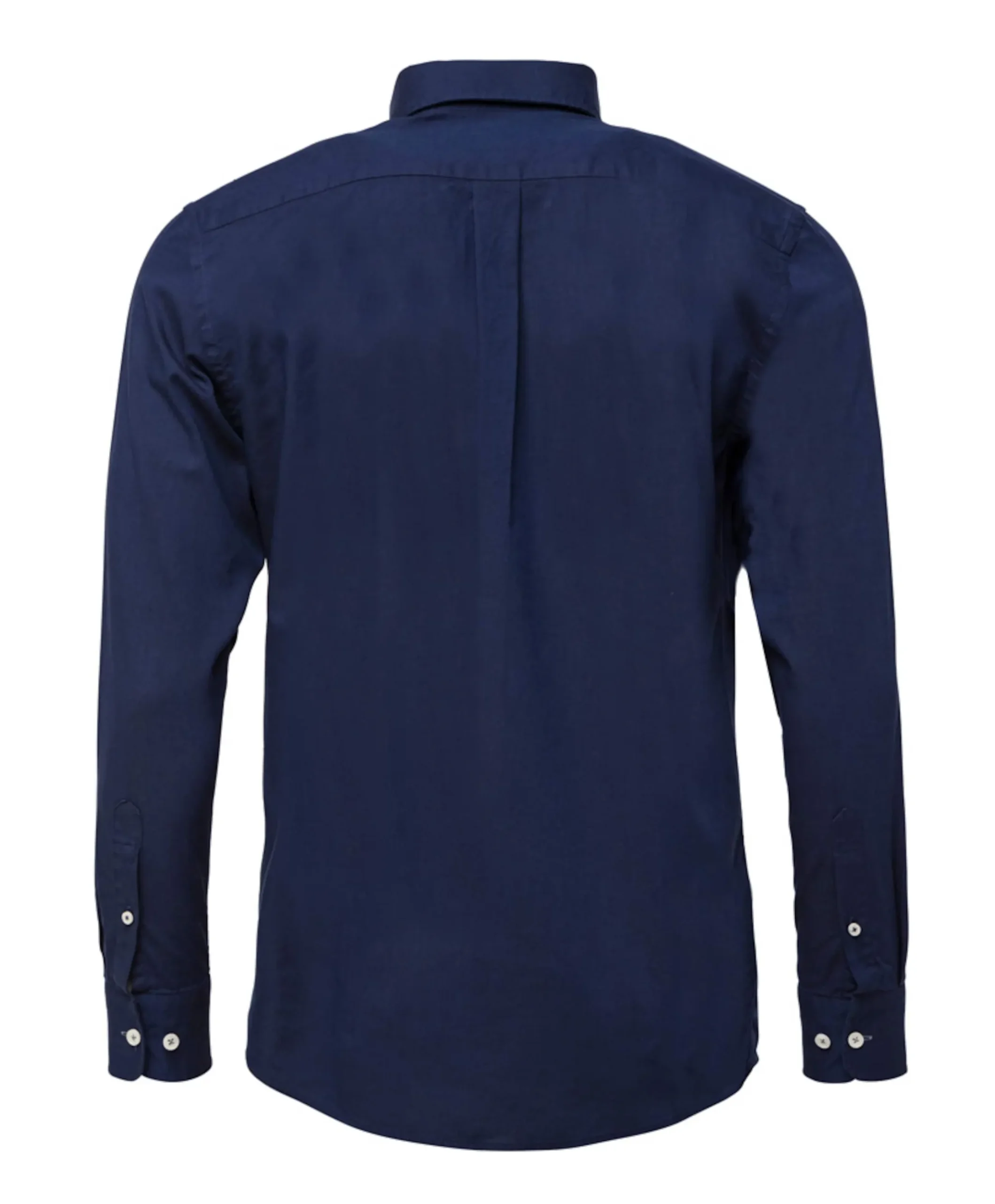 Heren overhemd lange mouw blauw