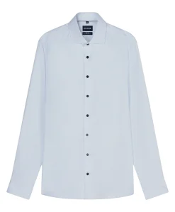 Heren overhemd lange mouw blauw