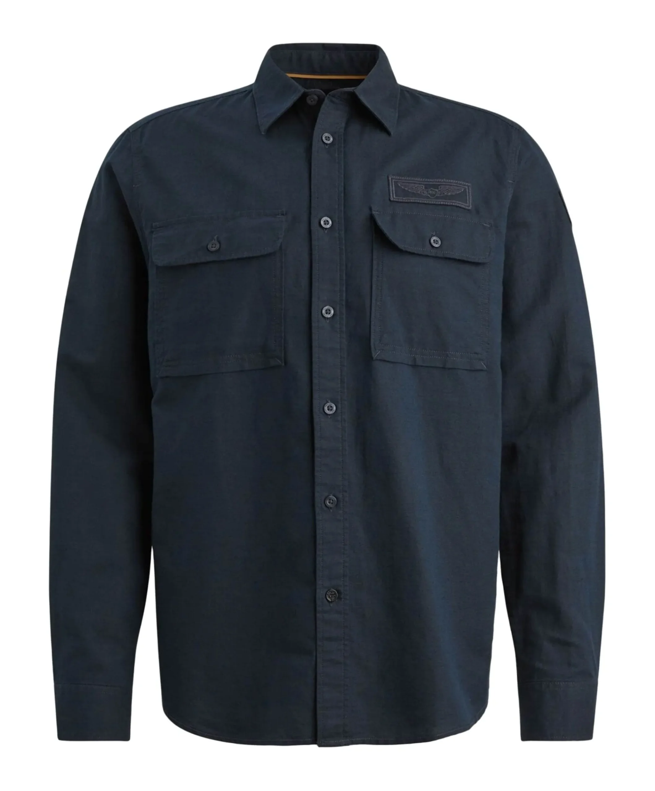 Heren overhemd lange mouw blauw