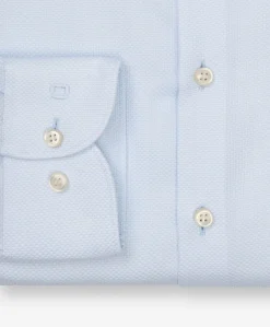 Heren overhemd lange mouw blauw