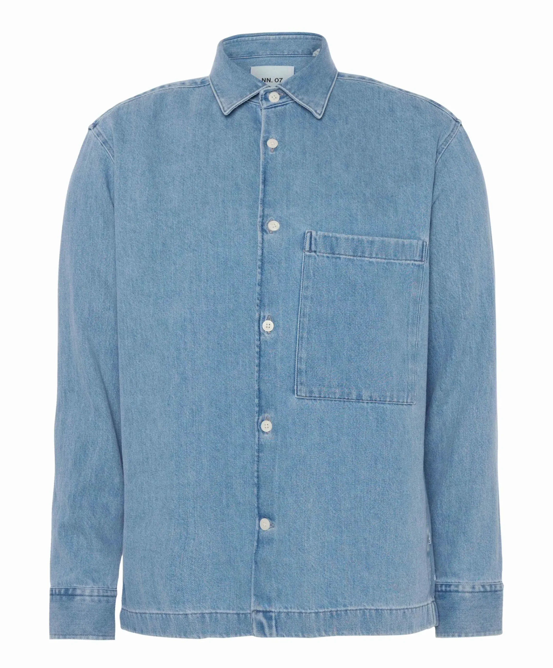Heren overhemd lange mouw blauw