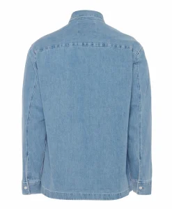 Heren overhemd lange mouw blauw