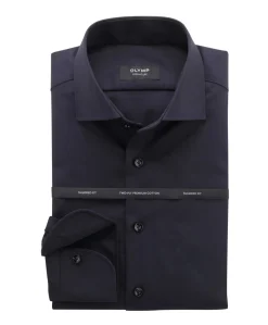 Heren overhemd lange mouw blauw