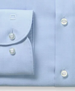 Heren overhemd lange mouw blauw