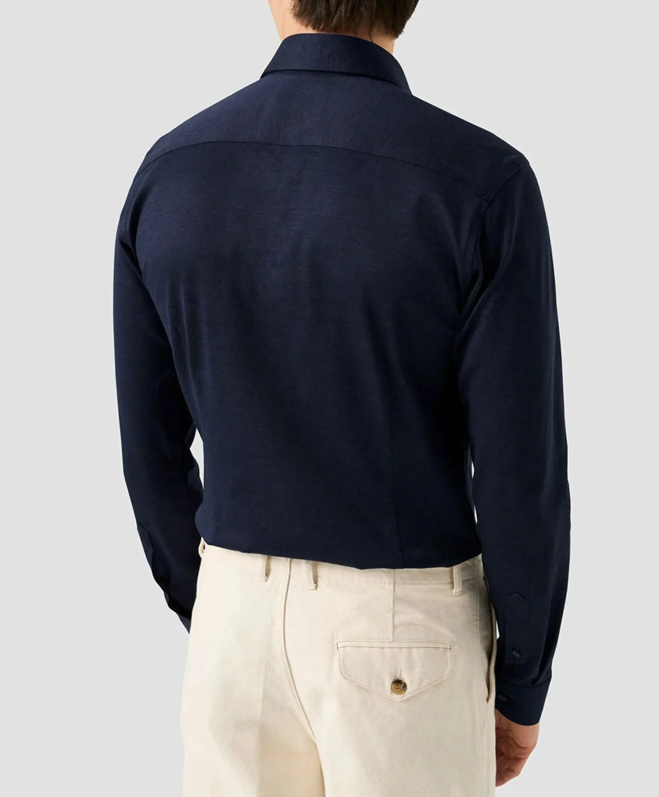 Heren overhemd lange mouw blauw