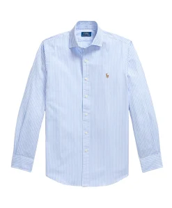 Heren overhemd lange mouw blauw