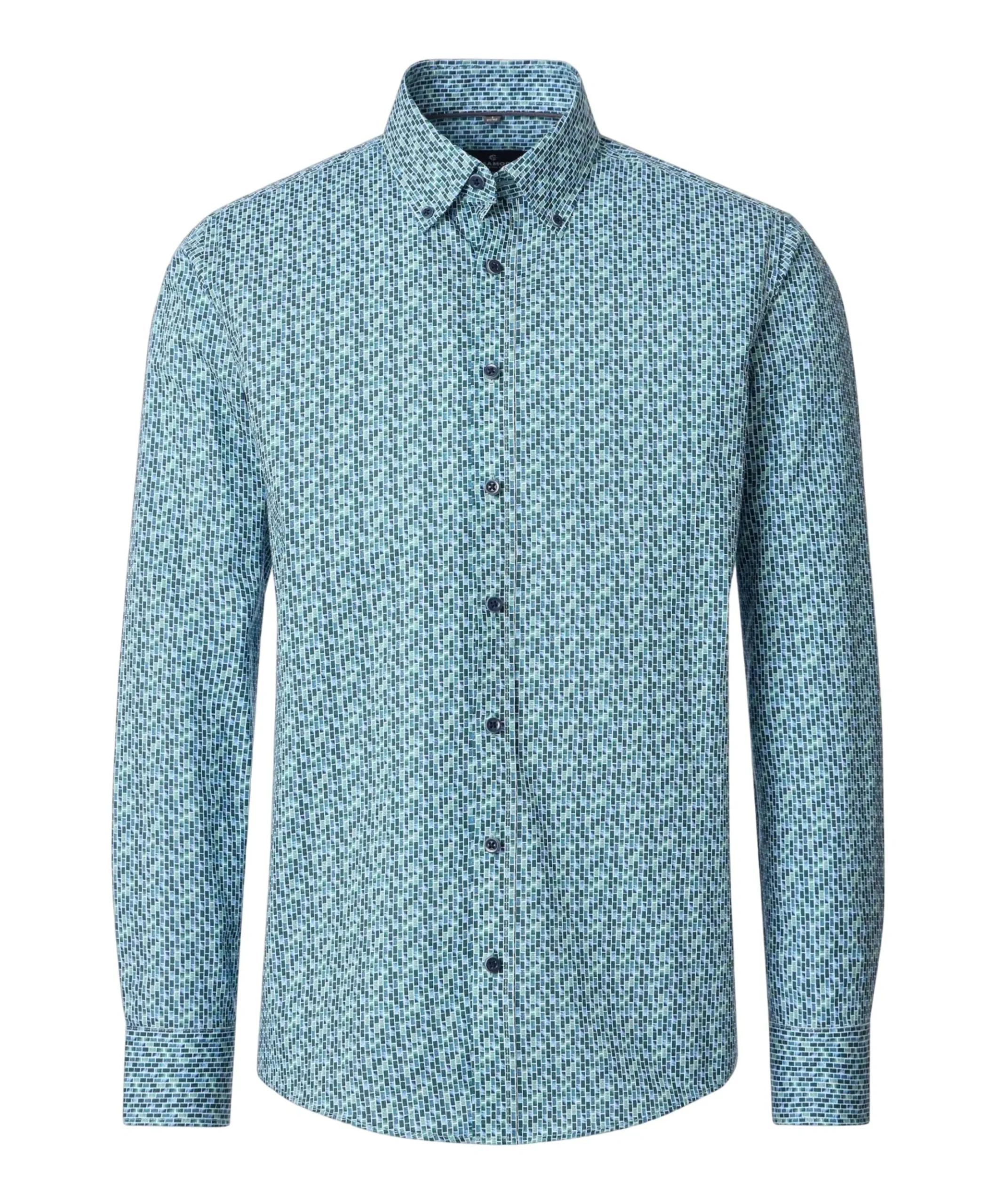Heren overhemd lange mouw blauw