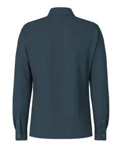 Heren overhemd lange mouw blauw