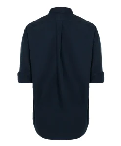 Heren overhemd lange mouw blauw
