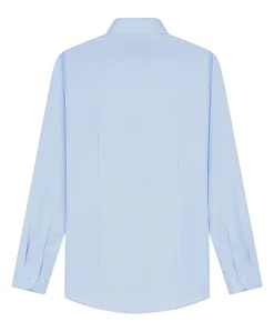 Heren overhemd lange mouw blauw