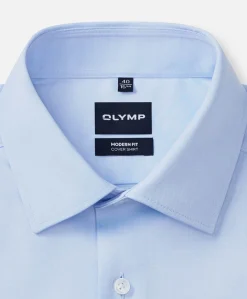 Heren overhemd lange mouw blauw
