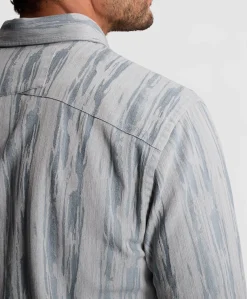 Heren overhemd lange mouw blauw