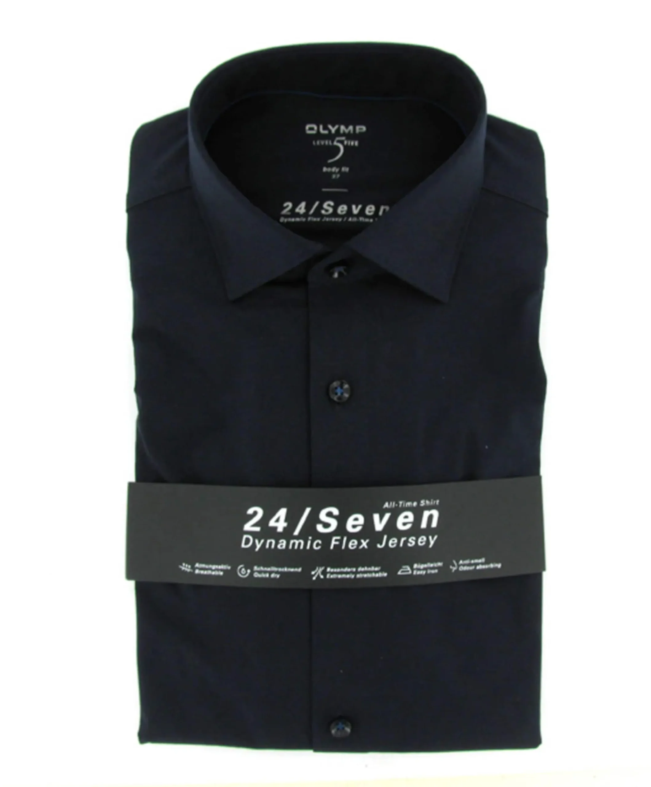 Heren overhemd lange mouw blauw