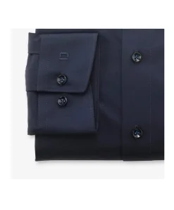 Heren overhemd lange mouw blauw