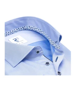 Heren overhemd lange mouw blauw