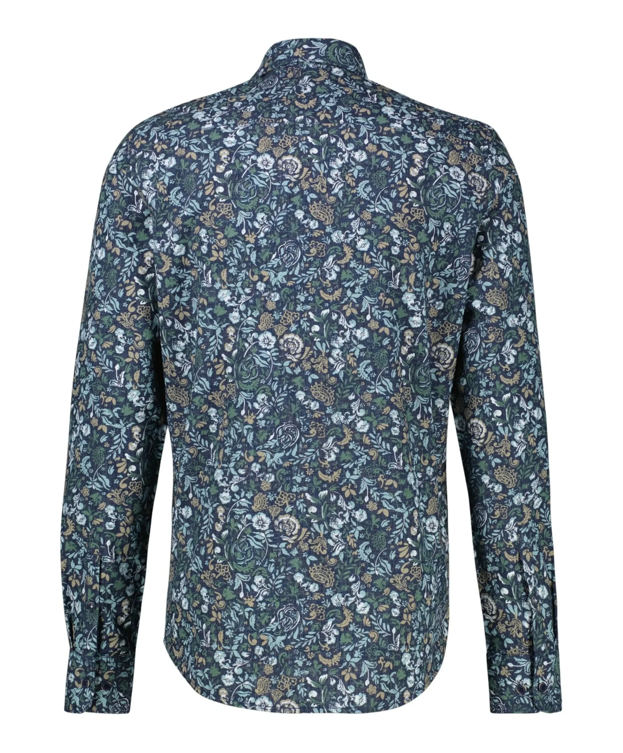 Heren overhemd lange mouw blauw