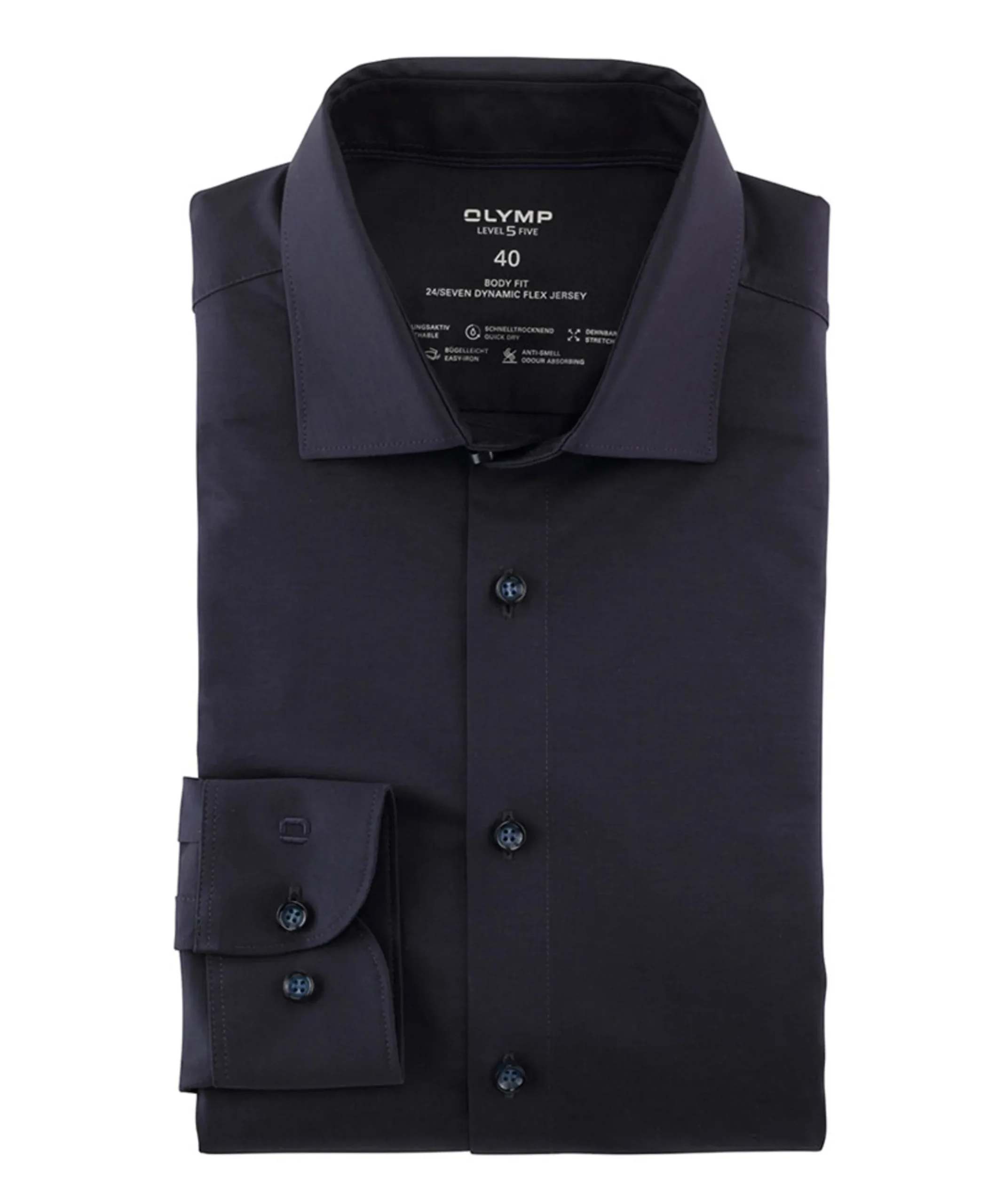 Heren overhemd lange mouw blauw