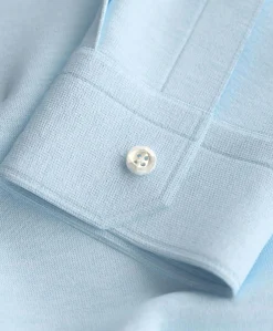 Heren overhemd lange mouw blauw