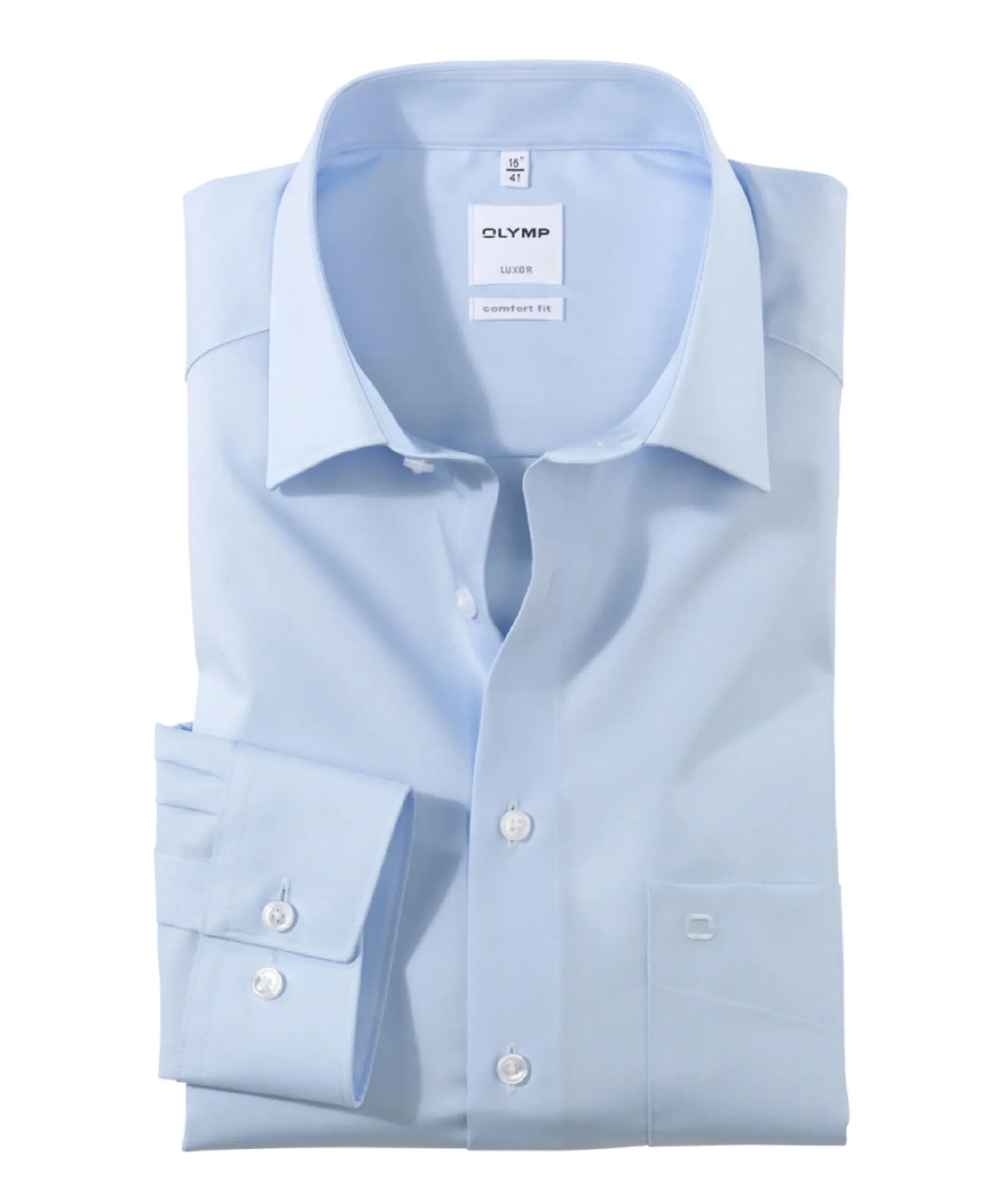 Heren overhemd lange mouw blauw