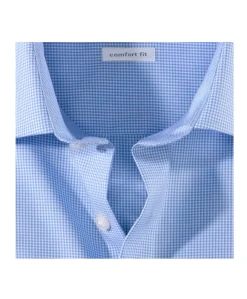 Heren overhemd lange mouw blauw