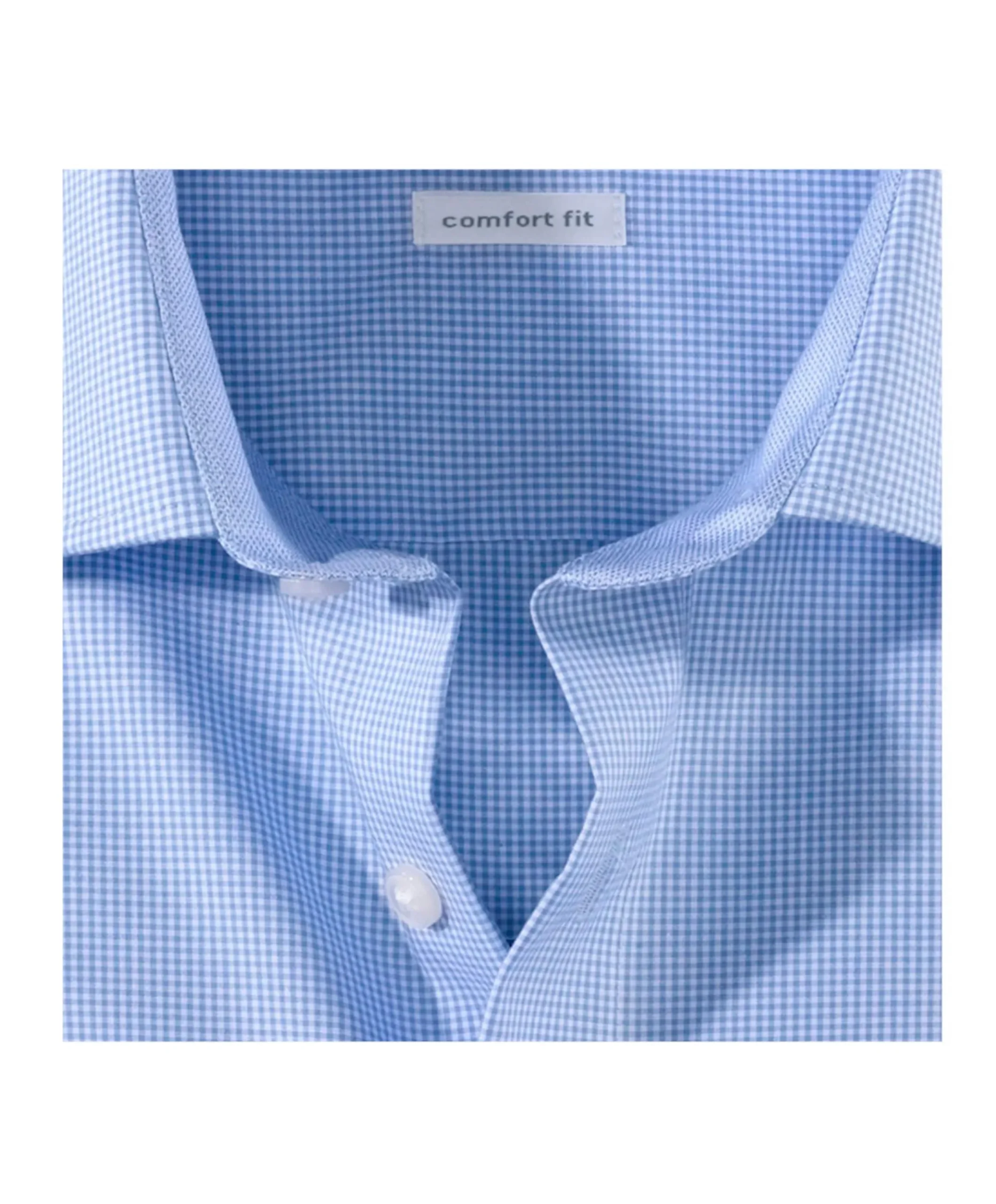 Heren overhemd lange mouw blauw