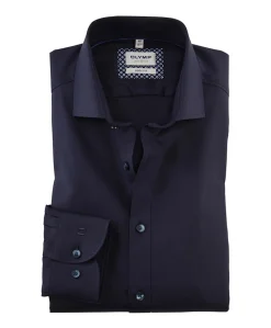 Heren overhemd lange mouw blauw