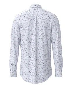 Heren overhemd lange mouw blauw