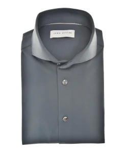 Heren overhemd lange mouw blauw