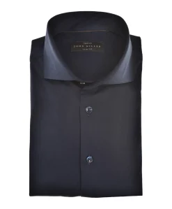 Heren overhemd lange mouw blauw
