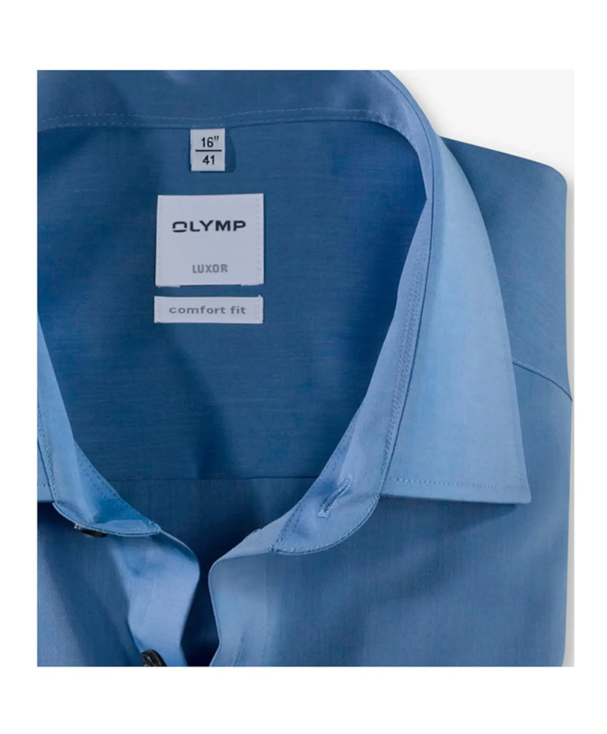 Heren overhemd lange mouw blauw