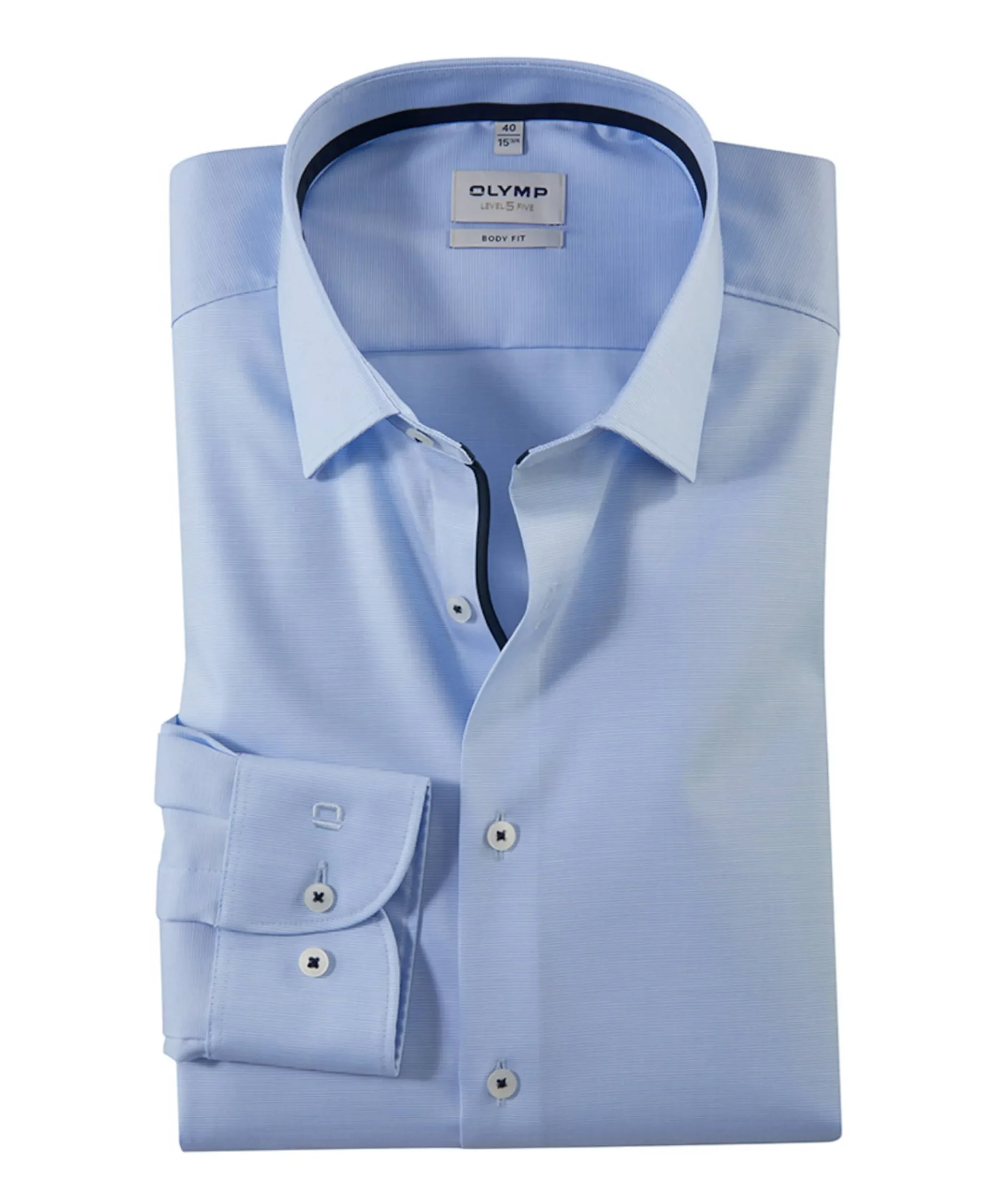 Heren overhemd lange mouw blauw