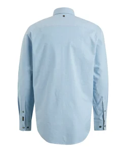 Heren overhemd lange mouw blauw