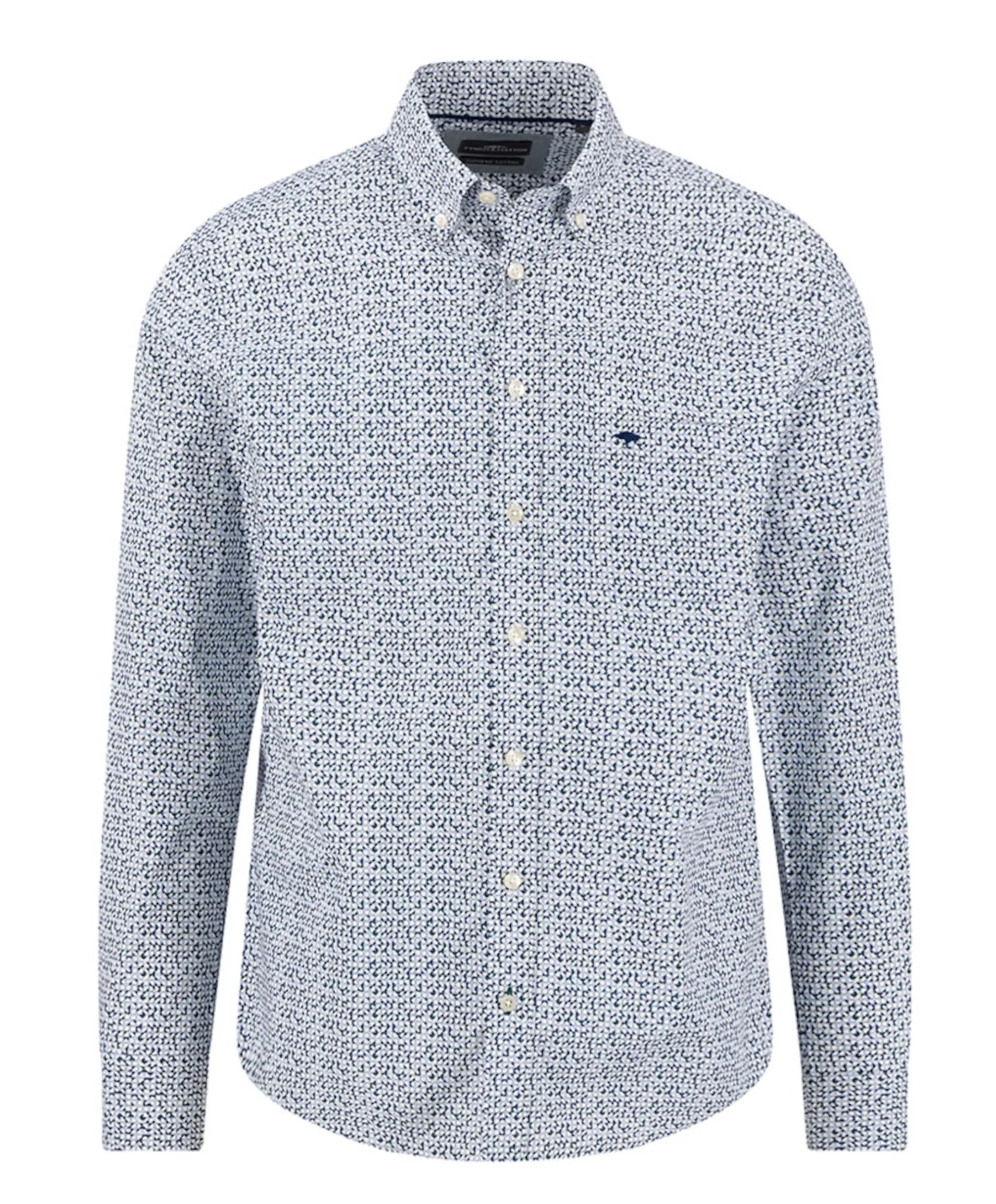 Heren overhemd lange mouw blauw