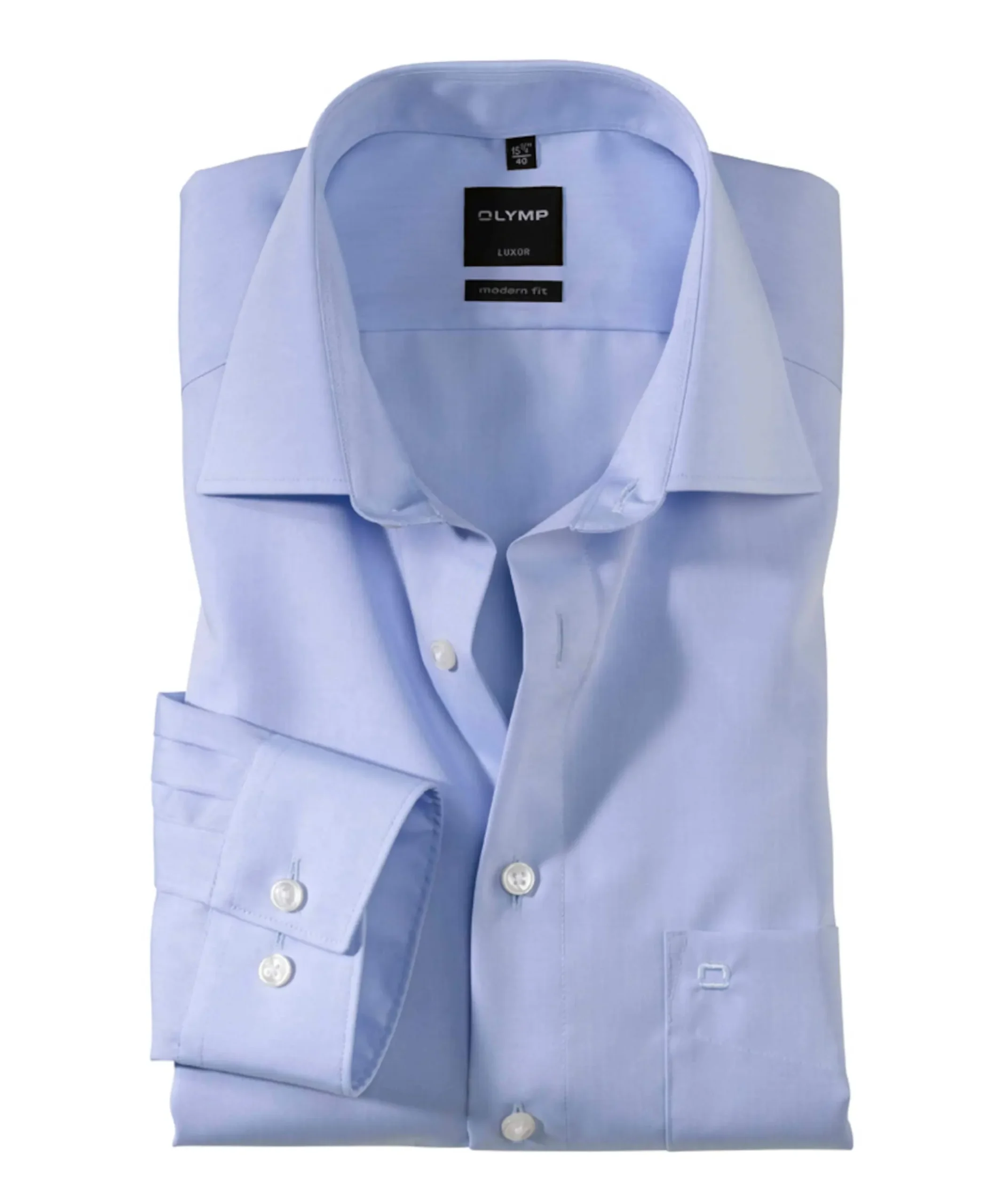 Heren overhemd lange mouw blauw
