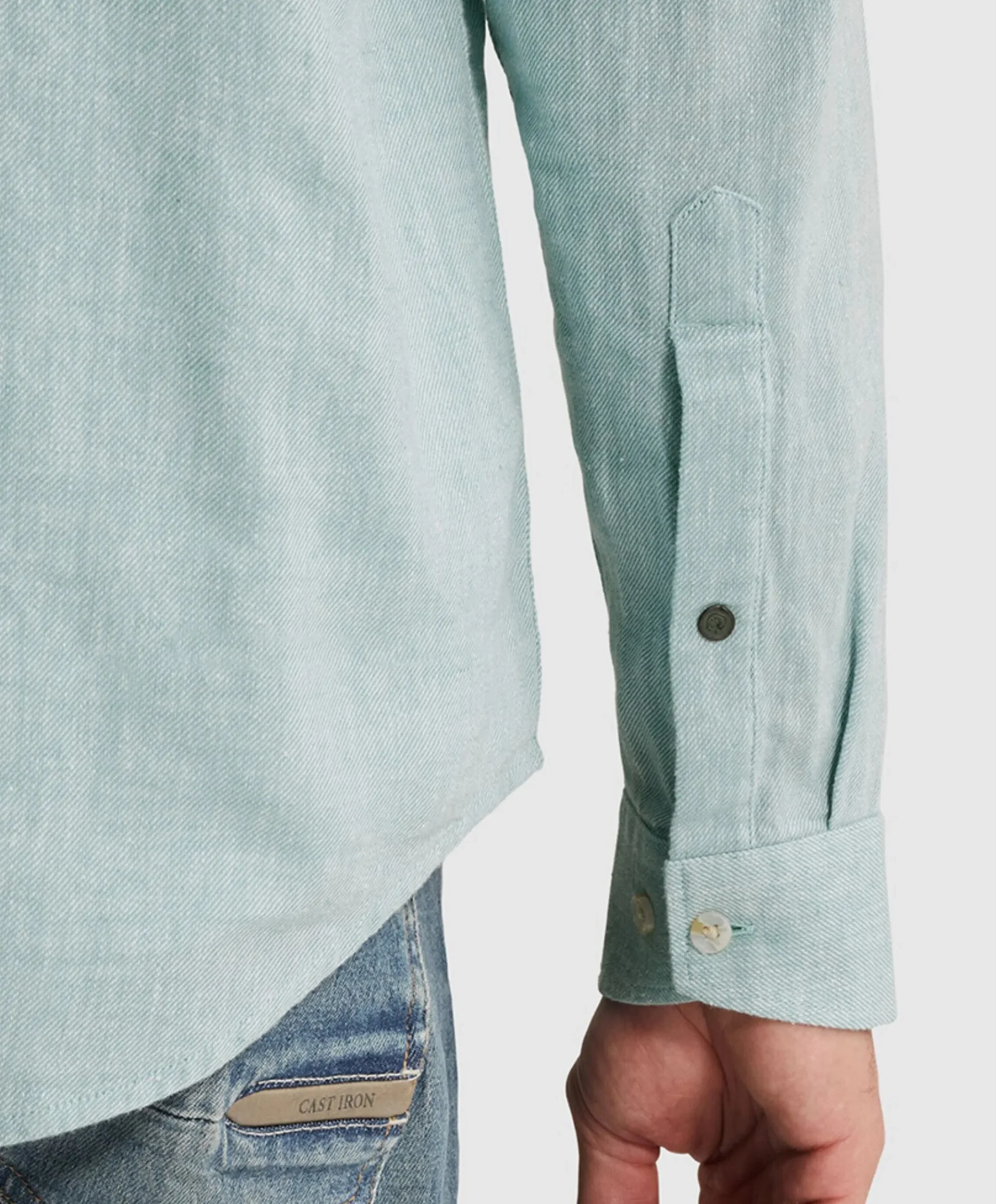 Heren overhemd lange mouw blauw