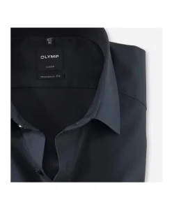 Heren overhemd lange mouw blauw